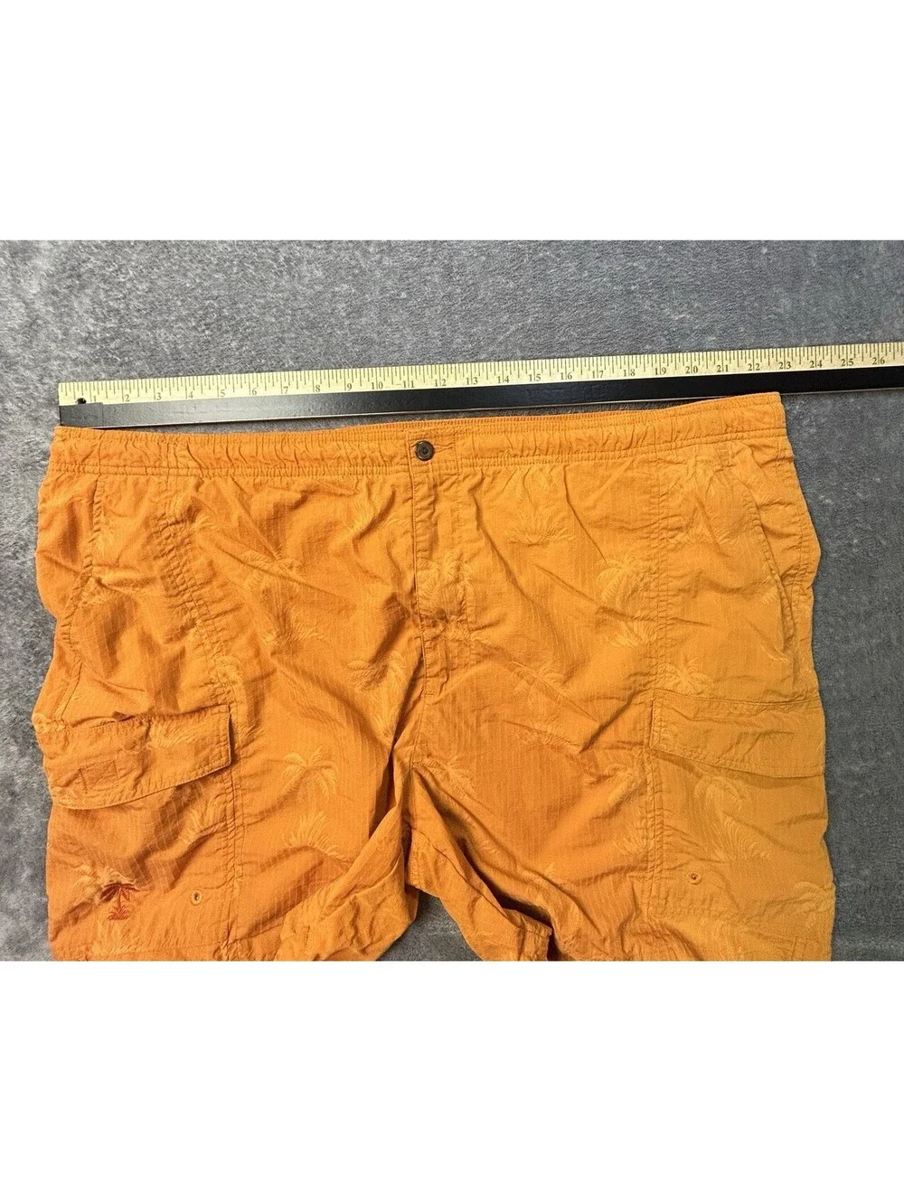 Tommy Bahama Men’s XL Orange Palm Tree Swim Trunks Cargo Board Shorts